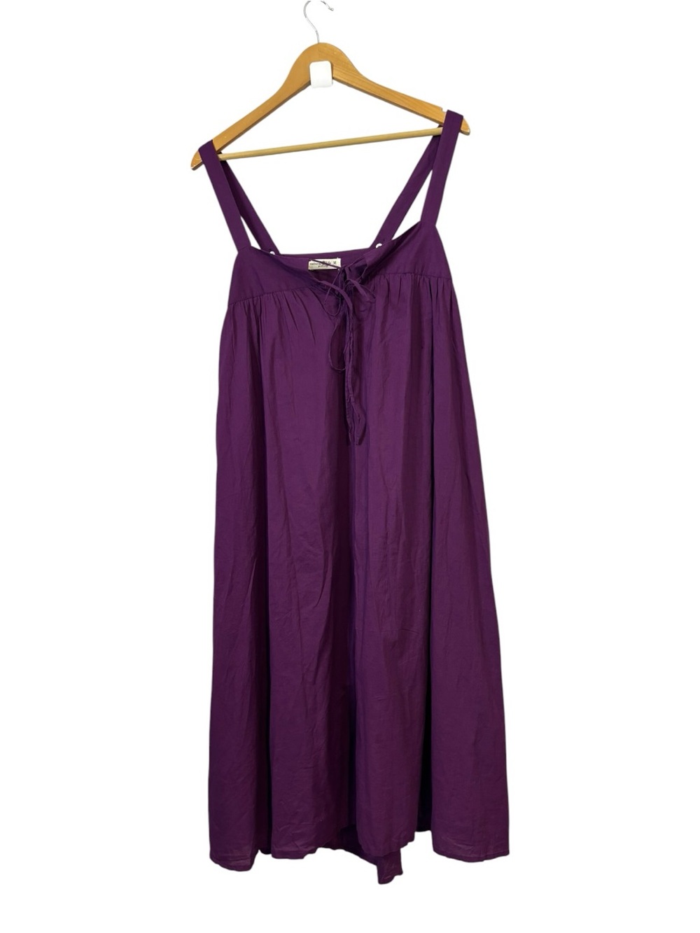 Natural Life Purple Plum Midi Dress Cotton Adjustable Sundress Boho Summer SZ M